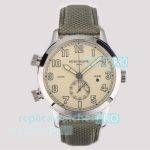 Swiss Clone Patek Philippe Calatrava Pilot Travel Time 42mm Watch with Ivory Dial 
